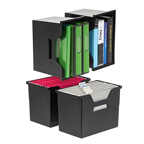 Iris Ohyama OTFB-L Tragbare Schreibtisch-Aktenaufbewahrung, Plastik, Schwarz, Large, 4 von Iris Ohyama