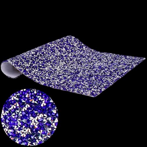 IRIVER BLANK Bling Strass Aufkleber DIY Home Decor Selbstklebende Kristall Blatt Aufkleber für Autos, Geschenke, Hochzeiten, Jubiläen und Geburtstagsfeiern (Blau Weiß S, SS12) von IRIVER BLANK