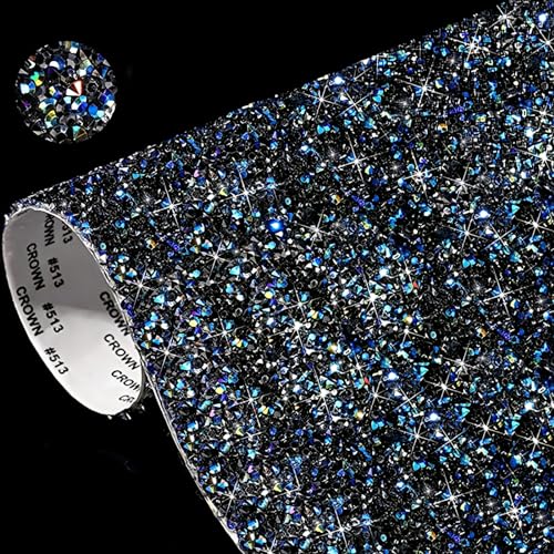 IRIVER BLANK Bling Strass Aufkleber für DIY Home Decor Selbstklebende Kristall Blatt Aufkleber für Autos, Geschenke, Hochzeiten, Jubiläen und Geburtstagsfeiern (Schwarz AB, SS12) von IRIVER BLANK