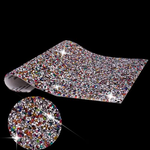 IRIVER BLANK Glitzernde Strass-Aufkleber zum Selbermachen, Heimdekoration, selbstklebende Kristallblatt-Aufkleber für Autos, Geschenke, Hochzeiten, Jubiläen und Geburtstagsfeiern (bunt, S, SS12) von IRIVER BLANK