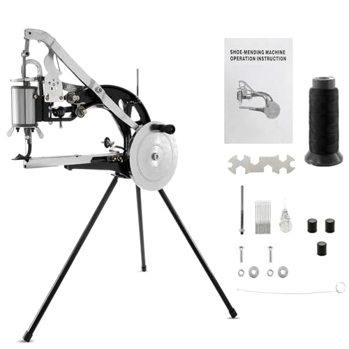 IRONWALLS Leder Cobbler Nähmaschine Manuell, Heavy Duty Hand Schuh Reparatur Flicken Nähmaschine mit Nadeln, Ledernähmaschine für Canvas Baumwolle Leinen, Taschen, Tücher, Zelte, Schwarz IRONWALLS Leder Cobbler Nähmaschine Manuell, Heavy Duty Hand Schuh Reparatur Flicken Nähmaschine mit Nadeln, Ledernähmaschine für Canvas Baumwolle Leinen, Taschen, Tücher, Zelte, Schwarz von IRONWALLS