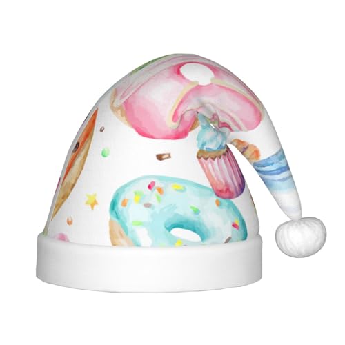 IRSHI Cupcakes Donuts Muffins Zucker, Weihnachtsmannmütze für Kinder, lustige und festliche Partykleidung für Weihnachten, Neujahr und festliche Feiertagsfeiern von IRSHI