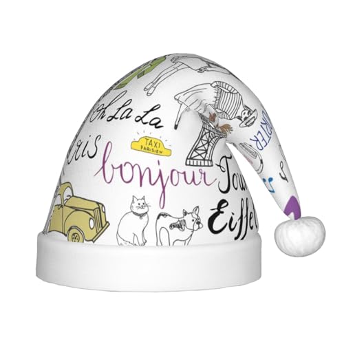 IRSHI Französische Paris Tour Eiffelturm Kinder Weihnachtsmannmütze, Uni, Weihnachtsdruck Kappe für Kinder – perfekte Weihnachtsfeiertage für die Weihnachtszeit IRSHI Französische Paris Tour Eiffelturm Kinder Weihnachtsmannmütze, Uni, Weihnachtsdruck Kappe für Kinder – perfekte Weihnachtsfeiertage für die Weihnachtszeit von IRSHI