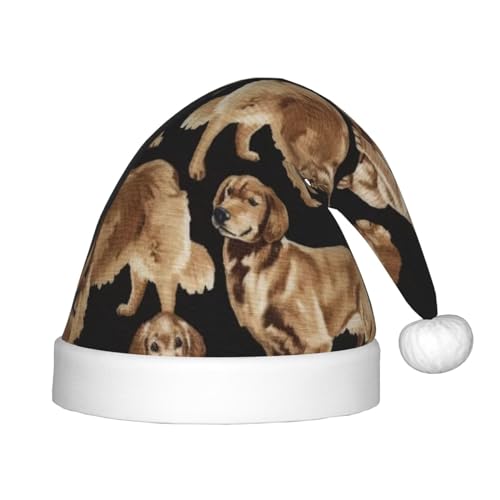 IRSHI Golden Retrievers Weihnachtsmütze für Kinder, lustige und festliche Partykleidung für Weihnachten, Neujahr und festliche Feiertagsfeiern von IRSHI
