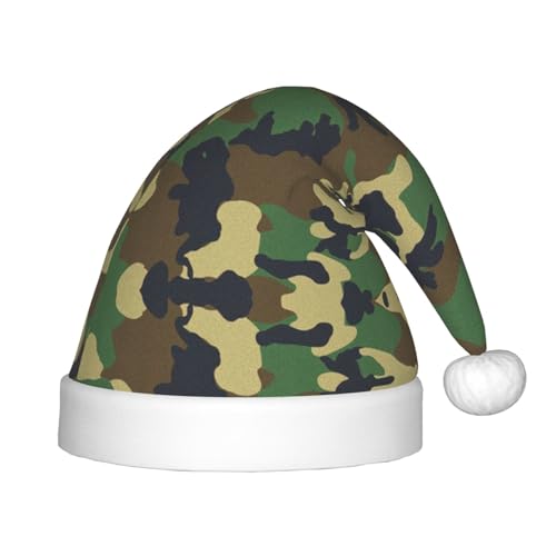 IRSHI Grüne Militär-Camouflage-Weihnachtsmannmütze für Kinder, lustige und festliche Partykleidung für Weihnachten, Neujahr und festliche Feiertagsfeiern von IRSHI