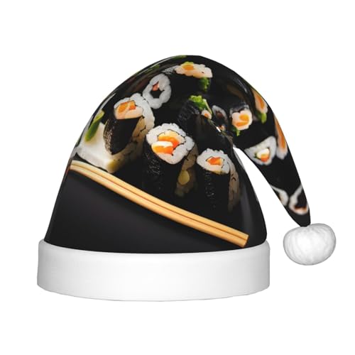 IRSHI Japanische Sushi-Kappe für Kinder, Weihnachtsmannmütze, Uni, Weihnachtsdruck für Kinder, perfekte Weihnachtsfeiertage für die Weihnachtszeit IRSHI Japanische Sushi-Kappe für Kinder, Weihnachtsmannmütze, Uni, Weihnachtsdruck für Kinder, perfekte Weihnachtsfeiertage für die Weihnachtszeit von IRSHI