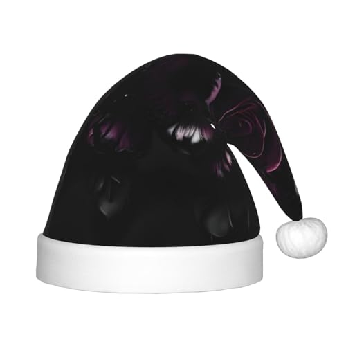 IRSHI Weihnachtsmannmütze mit Gothic-Rosen-Druck, Uni, Weihnachtsmannmütze für Kinder, perfekte Weihnachtsfeiertage für die Weihnachtszeit IRSHI Weihnachtsmannmütze mit Gothic-Rosen-Druck, Uni, Weihnachtsmannmütze für Kinder, perfekte Weihnachtsfeiertage für die Weihnachtszeit von IRSHI
