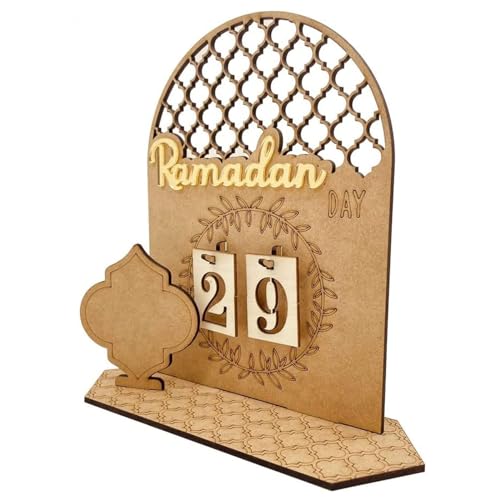Ramadan Kalender Countdown aus Holz: Eid Mubarak Kalender 30 Tage Countdown - DIY Ramadan Dekorationen Countdown-Kalender für Zuhause - Rustikaler Adventskalender Ramadan Geschenk für Kinder (Stil C) von IRWOY