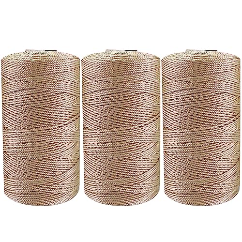 3 Stuck Makramee Garn 1,5 mm Baumwollgarn Makramee Makramee-Schnur Baumwoll Bastelschnur Baumwollgarn Zum Häkeln Macrame Cord für DIY Handwerk Basteln Wandbehang Blumenampel Traumfänger von ISAKEN