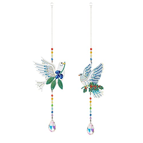 ISAKEN 2 Stück 5D Diamond Painting Keychain Tier Diamant Malerei Schlüsselanhänger Doppelseitige Strass DIY Stickerei Craft Kits für Schlüsselanhänger Telefon Handtasche Charms von ISAKEN