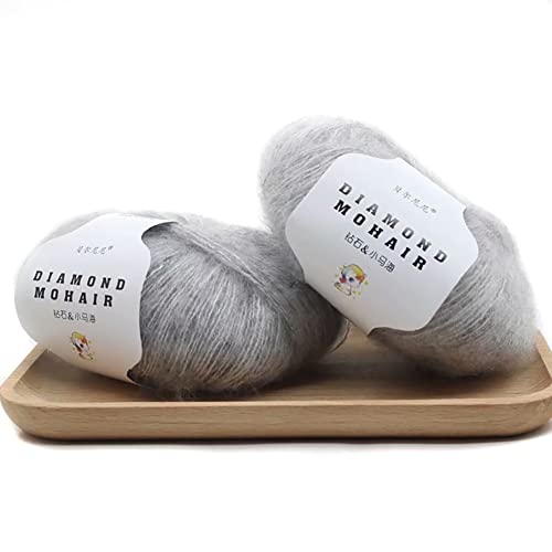 ISAKEN 2 Stück Wollknäuel Mohairwolle Strickwolle Mehrfarbig 25g Wolle zum Stricken Handstrickgarn zum häkeln weiches Mohairwolle-Garn ISAKEN 2 Stück Wollknäuel Mohairwolle Strickwolle Mehrfarbig 25g Wolle zum Stricken Handstrickgarn zum häkeln weiches Mohairwolle-Garn von ISAKEN