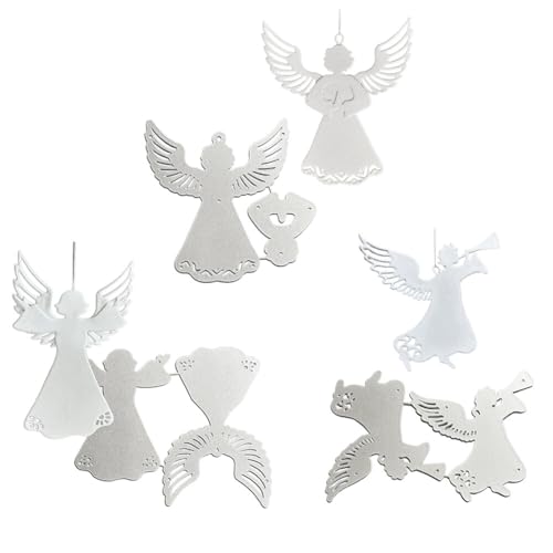 ISAKEN 3 Stück Weihnachten Engel Stanzformen Weihnachten Taufe Stanzform Cutting Dies Scrapbooking Grußkarten Basteln 3D Schablonen Cutting Dies für Taufe Kommunion Konfirmation Geburtstag von ISAKEN