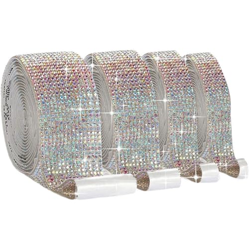 ISAKEN 4 Rollen Strass Band Glitzer Selbstklebendes Kristall Strass Diamant Band Funkelnde DIY Dekoration Strass Streifen Aufkleber Strass Rolle DIY für Dekoration, Geschenk, Telefon, Hochzeit ISAKEN 4 Rollen Strass Band Glitzer Selbstklebendes Kristall Strass Diamant Band Funkelnde DIY Dekoration Strass Streifen Aufkleber Strass Rolle DIY für Dekoration, Geschenk, Telefon, Hochzeit von ISAKEN