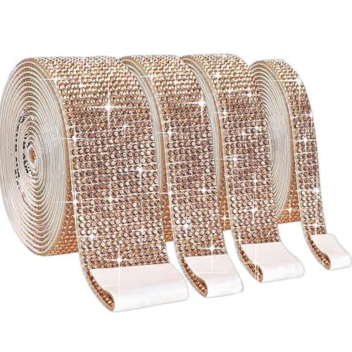 ISAKEN 4 Rollen Strass Band Glitzer Selbstklebendes Kristall Strass Diamant Band Funkelnde DIY Dekoration Strass Streifen Aufkleber Strass Rolle DIY für Dekoration, Geschenk, Telefon, Hochzeit ISAKEN 4 Rollen Strass Band Glitzer Selbstklebendes Kristall Strass Diamant Band Funkelnde DIY Dekoration Strass Streifen Aufkleber Strass Rolle DIY für Dekoration, Geschenk, Telefon, Hochzeit von ISAKEN