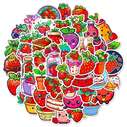 ISAKEN 50 Stück Scrapbooking Aufkleber Naturthemen Erdbeeren Aufkleber PET Stickers Wasserdicht Decals Dekorative Aufkleber für DIY Skateboard Auto Motorräder Fahrrad Gepäck Laptop Koffer ISAKEN 50 Stück Scrapbooking Aufkleber Naturthemen Erdbeeren Aufkleber PET Stickers Wasserdicht Decals Dekorative Aufkleber für DIY Skateboard Auto Motorräder Fahrrad Gepäck Laptop Koffer von ISAKEN