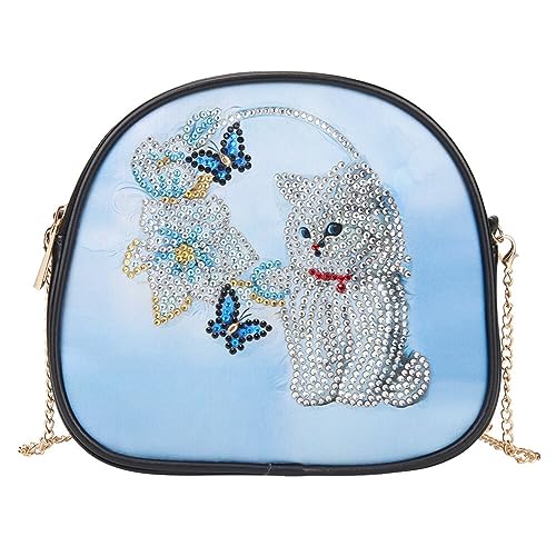 ISAKEN 5D Diamant Malerei Umhängetasche DIY Diamond Painting Cross-Body Tasche Diamond Art Painting Handbag Reißverschluss Unterarmtasche für Mädchen Frauen Party Travel von ISAKEN