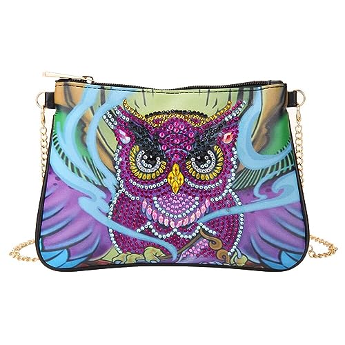 ISAKEN 5D Diamond Painting Handtasche DIY Diamond Art Painting Cross-Body Tasche mit Kette, Diamant Malerei Umhängetasche PU-Leder Handtasche Geschenk für Mädchen Frauen von ISAKEN