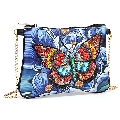 ISAKEN 5D Diamond Painting Handtasche DIY Diamond Art Painting Cross-Body Tasche mit Kette, Diamant Malerei Umhängetasche PU-Leder Handtasche Geschenk für Mädchen Frauen von ISAKEN