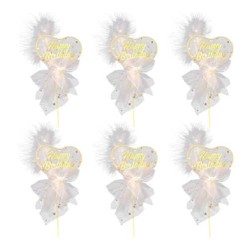 ISAKEN 6 Stück Cake Topper Happy Birthday Tortendeko Geburtstag, Wiederverwendbarcake Acryl Tortendeko Geburtstag, Happy Birthday-Kuchenaufsätze für Mädchen Jungen Frauen Mann ISAKEN 6 Stück Cake Topper Happy Birthday Tortendeko Geburtstag, Wiederverwendbarcake Acryl Tortendeko Geburtstag, Happy Birthday-Kuchenaufsätze für Mädchen Jungen Frauen Mann von ISAKEN