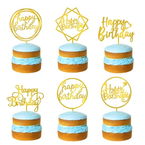 ISAKEN 6 Stück Happy Birthday Tortendeko Happy Birthday Cake Topper Geburtstag Acryl Tortendeko Geburtstag Cupcake Topper Happy Birthday Kuchendeko für Mädchen Jungen Frauen Mann ISAKEN 6 Stück Happy Birthday Tortendeko Happy Birthday Cake Topper Geburtstag Acryl Tortendeko Geburtstag Cupcake Topper Happy Birthday Kuchendeko für Mädchen Jungen Frauen Mann von ISAKEN
