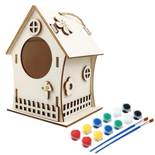ISAKEN DIY Vogelhaus Bausatz für Kinder, DIY Vogelhaus zu Bauen und Malen, Kunsthandwerk aus Holzspielzeug, Spielzeug Geschenke für Jungen Mädchen, Holz Vogelhaus Puzzle Machen Set ISAKEN DIY Vogelhaus Bausatz für Kinder, DIY Vogelhaus zu Bauen und Malen, Kunsthandwerk aus Holzspielzeug, Spielzeug Geschenke für Jungen Mädchen, Holz Vogelhaus Puzzle Machen Set von ISAKEN