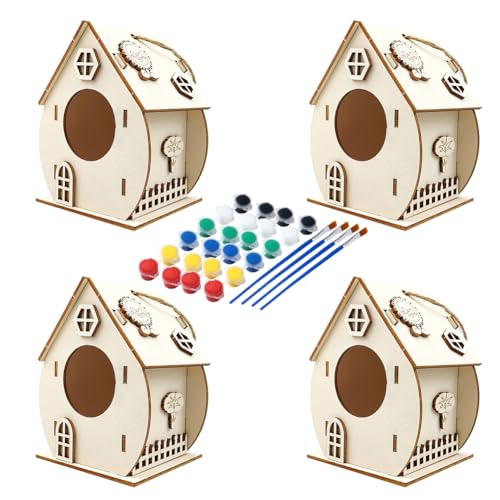 ISAKEN DIY Vogelhaus Bausatz für Kinder, DIY Vogelhaus zu Bauen und Malen, Kunsthandwerk aus Holzspielzeug, Spielzeug Geschenke für Jungen Mädchen, Holz Vogelhaus Puzzle Machen Set ISAKEN DIY Vogelhaus Bausatz für Kinder, DIY Vogelhaus zu Bauen und Malen, Kunsthandwerk aus Holzspielzeug, Spielzeug Geschenke für Jungen Mädchen, Holz Vogelhaus Puzzle Machen Set von ISAKEN