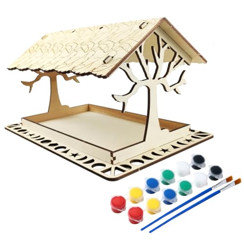 ISAKEN DIY Vogelhaus Bausatz für Kinder, DIY Vogelhaus zu Bauen und Malen, Kunsthandwerk aus Holzspielzeug, Spielzeug Geschenke für Jungen Mädchen, Holz Vogelhaus Puzzle Machen Set ISAKEN DIY Vogelhaus Bausatz für Kinder, DIY Vogelhaus zu Bauen und Malen, Kunsthandwerk aus Holzspielzeug, Spielzeug Geschenke für Jungen Mädchen, Holz Vogelhaus Puzzle Machen Set von ISAKEN