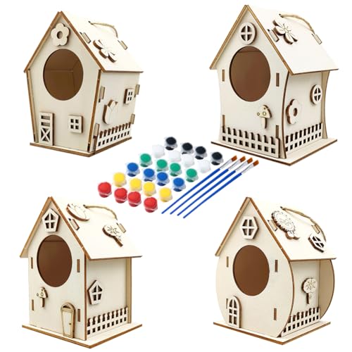 ISAKEN DIY Vogelhaus Bausatz für Kinder, DIY Vogelhaus zu Bauen und Malen, Kunsthandwerk aus Holzspielzeug, Spielzeug Geschenke für Jungen Mädchen, Holz Vogelhaus Puzzle Machen Set ISAKEN DIY Vogelhaus Bausatz für Kinder, DIY Vogelhaus zu Bauen und Malen, Kunsthandwerk aus Holzspielzeug, Spielzeug Geschenke für Jungen Mädchen, Holz Vogelhaus Puzzle Machen Set von ISAKEN
