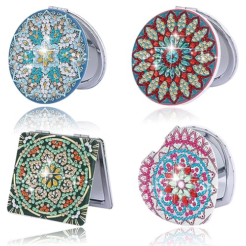 ISAKEN Diamond Painting Taschenspiegel, 4 Stück DIY 5d Diamant Malerei Tragbarer Taschenspiegel Make-up Spiegel Klappbar Spiegel Mirror Klappspiegel Handtasche Geschenk für Frauen Mädchen Kinder ISAKEN Diamond Painting Taschenspiegel, 4 Stück DIY 5d Diamant Malerei Tragbarer Taschenspiegel Make-up Spiegel Klappbar Spiegel Mirror Klappspiegel Handtasche Geschenk für Frauen Mädchen Kinder von ISAKEN