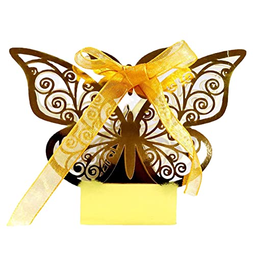 ISAKEN Geschenkbox für Hochzeitsgäste, 50 Stück Süßigkeit Kästen Gastgeschenk Box Schachtel Schmetterling Geschenkbox DIY Bonbon Box für Hochzeit Geburtstag Party Shower Gastgeschenke Taufe Mädchen ISAKEN Geschenkbox für Hochzeitsgäste, 50 Stück Süßigkeit Kästen Gastgeschenk Box Schachtel Schmetterling Geschenkbox DIY Bonbon Box für Hochzeit Geburtstag Party Shower Gastgeschenke Taufe Mädchen von ISAKEN