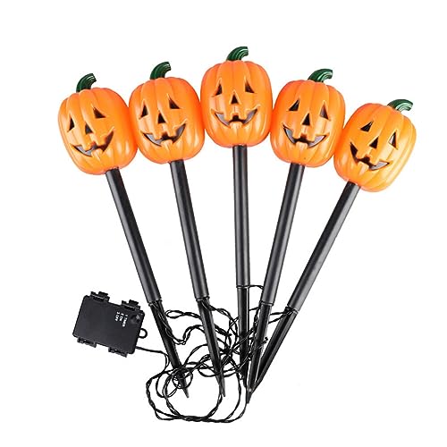 ISAKEN Halloween Gartenleuchten Decorations Outdoor 3D Skelett Lichterkette Kürbis Stableuchten Batteriebetrieben Wasserdichtes Gartenleuchten für Halloween Party Garten Festival Dekoration ISAKEN Halloween Gartenleuchten Decorations Outdoor 3D Skelett Lichterkette Kürbis Stableuchten Batteriebetrieben Wasserdichtes Gartenleuchten für Halloween Party Garten Festival Dekoration von ISAKEN