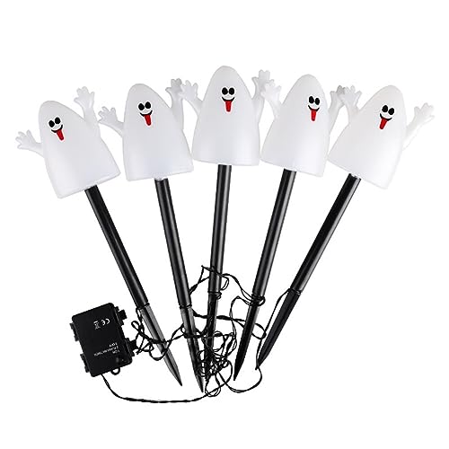 ISAKEN Halloween Gartenleuchten Decorations Outdoor 3D Skelett Lichterkette Kürbis Stableuchten Batteriebetrieben Wasserdichtes Gartenleuchten für Halloween Party Garten Festival Dekoration ISAKEN Halloween Gartenleuchten Decorations Outdoor 3D Skelett Lichterkette Kürbis Stableuchten Batteriebetrieben Wasserdichtes Gartenleuchten für Halloween Party Garten Festival Dekoration von ISAKEN