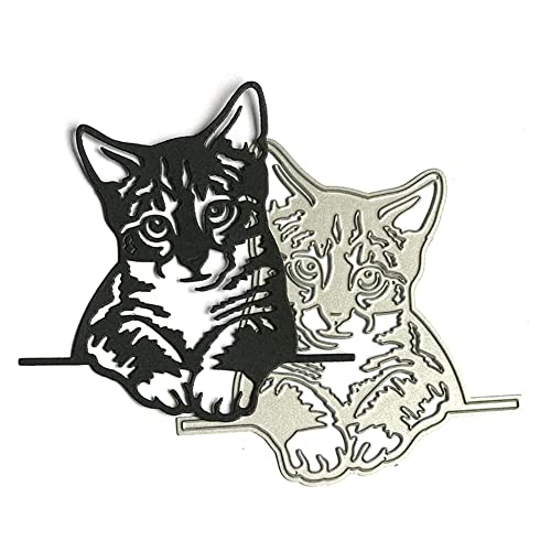 ISAKEN Katze Stanzschablonen Embossing Machine Prägeschablonen Realistisch Katzen-Stanzformen Set für Papier Stanzmaschine Scrapbooking Kartenbasteln DIY Geburtstag Weihnachten Grußkarten von ISAKEN