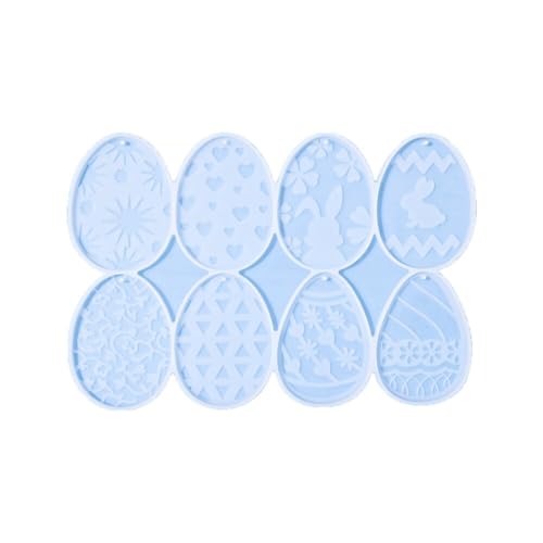 ISAKEN Ostern Silikonform Osterei DIY Silikon Gießform Eier 3D Epoxidharz Formen Gießform für Schlüsselanhänger Anhänger Kunstharz Harz Gießen Basteln Osterdeko von ISAKEN