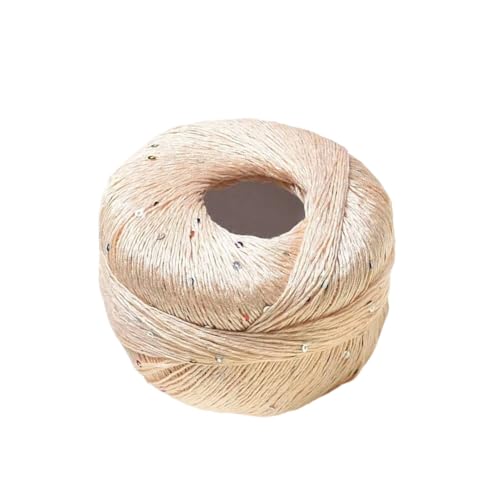 ISAKEN Pailletten Garn, Weiches Glitzergarn Garn Glitzerstrickgarn 100g Buntes Baumwolle Häkelgarn Seide Garn für glänzendes Spitzenstrickgarn Zubehör von ISAKEN