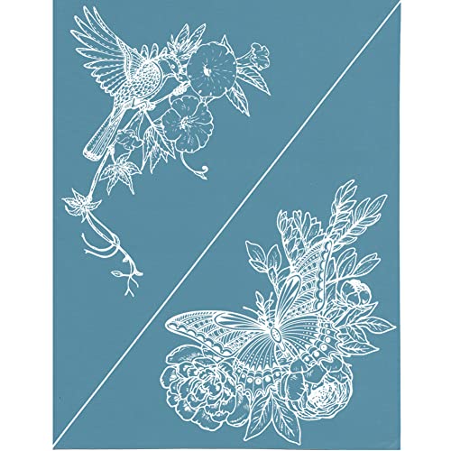 ISAKEN Selbstklebende Siebdruck Schablonen Motiv Blume Wörter Siebdruckschablone DIY Wiederverwendbare Mesh Transfers für DIY T-Shirt Stofftaschen, Holzbrett Malerei, Wohnaccessoires Dekoration ISAKEN Selbstklebende Siebdruck Schablonen Motiv Blume Wörter Siebdruckschablone DIY Wiederverwendbare Mesh Transfers für DIY T-Shirt Stofftaschen, Holzbrett Malerei, Wohnaccessoires Dekoration von ISAKEN