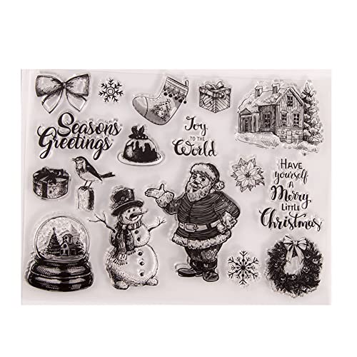 ISAKEN Silikonstempel Weihnachten Clear Stamp Frohe Weihnachten Stempel Silikonstempel Winter Klar Stempel Weihnachtsmann Weihnachtsbaum Schneeflocke Stempel DIY Scrapbooking für Weihnachtskarten ISAKEN Silikonstempel Weihnachten Clear Stamp Frohe Weihnachten Stempel Silikonstempel Winter Klar Stempel Weihnachtsmann Weihnachtsbaum Schneeflocke Stempel DIY Scrapbooking für Weihnachtskarten von ISAKEN