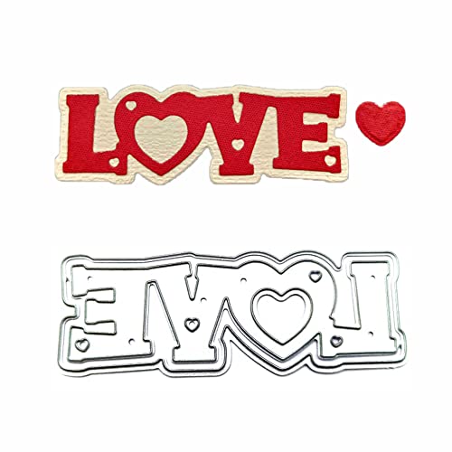 ISAKEN Stanzschablonen Love Schneiden Schablonen Metall Prägeschablonen Stanzformen 3D Stanzschablonen Love Stanzformen Cutting Dies für Scrapbooking Hochzeit Geburtstag Karten Valentines Deko von ISAKEN