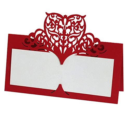 ISAKEN Tischkarten, 50 Stück Hochzeit Platzkarten 3D Herz Namenskärtchen Platzkarte Blanko Namenskarten Tischkärtchen Sitznummernkarten für Hochzeiten Feste oder Partys von ISAKEN