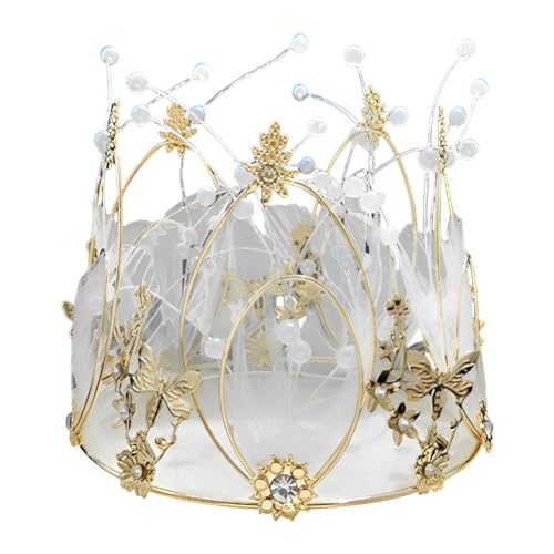 ISAKEN Vintage Prinzessin Krone Kuchen Topper Dekoration, Mini Krone Deko, Perlen Krone Geburtstag Kuchen, Krone Tortenaufsatz Cake Topper für Kinder Mädchen Frauen Dame ISAKEN Vintage Prinzessin Krone Kuchen Topper Dekoration, Mini Krone Deko, Perlen Krone Geburtstag Kuchen, Krone Tortenaufsatz Cake Topper für Kinder Mädchen Frauen Dame von ISAKEN
