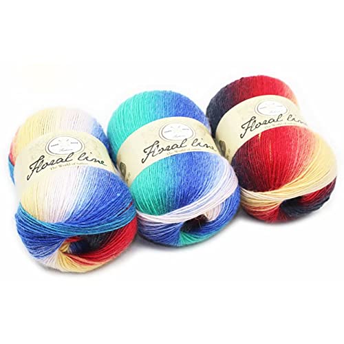 ISAKEN Webgarn Häkelgarn 100g, Regenbogengarn Bunt Grob Webgarn Acrylgarn zum Häkeln Handstricken Häkeln Garn, Handstrick Häkeln Baumwollstrickgarn zum Pullover Hüte ISAKEN Webgarn Häkelgarn 100g, Regenbogengarn Bunt Grob Webgarn Acrylgarn zum Häkeln Handstricken Häkeln Garn, Handstrick Häkeln Baumwollstrickgarn zum Pullover Hüte von ISAKEN