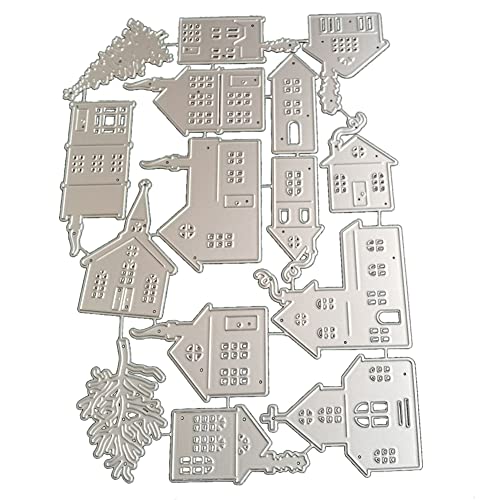 ISKAEN Stanzschablone DIY Metall Stanzformen Haus Personen Blume Cutting Dies Rahmen Retro Schablonen Papierbasteln für DIY Scrapbooking, Fotoalbum Dekoration, Karte, Papier, Weihnachts Geschenk von ISAKEN