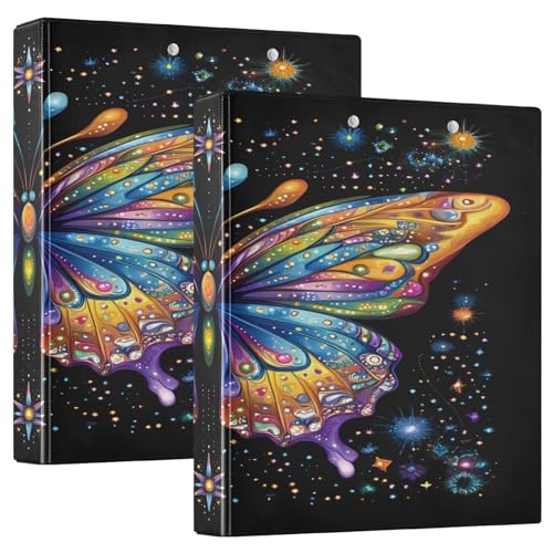 3-Ringbuch, Notizbuch, Ordner, mehrfarbig, Schmetterling, Sternenlicht, für die Organisation von Dokumenten zu Hause, in der Schule oder im Büro 3-Ringbuch, Notizbuch, Ordner, mehrfarbig, Schmetterling, Sternenlicht, für die Organisation von Dokumenten zu Hause, in der Schule oder im Büro von ISAOA