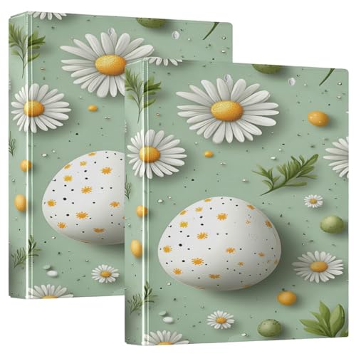 3 Ringbücher Notizbuch Binder Aktenordner 3D Eier Blumen für Dokumentenorganisation zu Hause, in der Schule oder im Büro von ISAOA