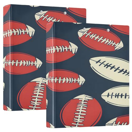 3 Ringbücher Notizbuch Binder Aktenordner American Football Muster für Dokumentenorganisation zu Hause, in der Schule oder im Büro von ISAOA