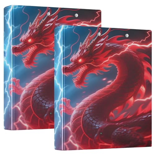 3 Ringbücher Notizbuch Binder Aktenordner Blau Roter Drache Showdown für Dokumentenorganisation zu Hause, in der Schule oder im Büro 3 Ringbücher Notizbuch Binder Aktenordner Blau Roter Drache Showdown für Dokumentenorganisation zu Hause, in der Schule oder im Büro von ISAOA
