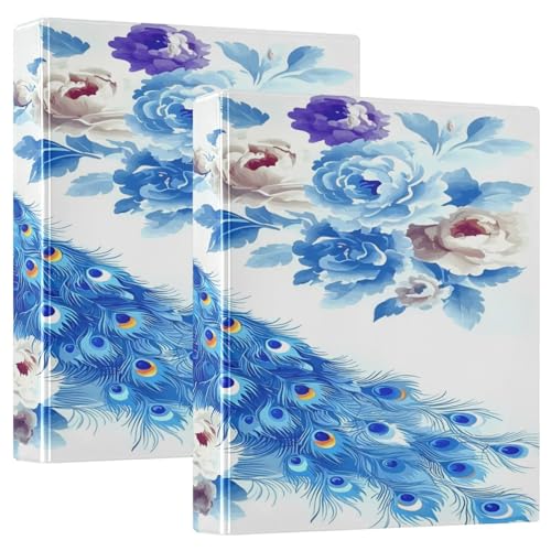 3 Ringbücher Notizbuch Binder Aktenordner Blauer Pfau Weiße Blume für Dokumentenorganisation zu Hause, in der Schule oder im Büro 3 Ringbücher Notizbuch Binder Aktenordner Blauer Pfau Weiße Blume für Dokumentenorganisation zu Hause, in der Schule oder im Büro von ISAOA