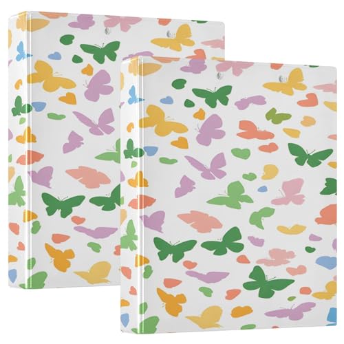 3 Ringbücher Notizbuch Binder Aktenordner Blume Schmetterling für Dokumentenorganisation zu Hause, in der Schule oder im Büro von ISAOA