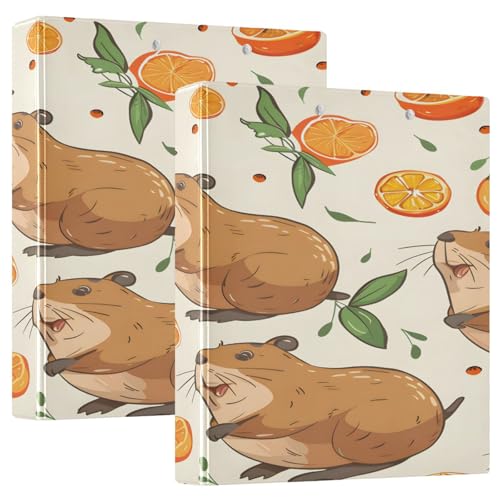 3 Ringbücher Notizbuch Binder Aktenordner Capybara Orange Stücke für die Dokumentenorganisation zu Hause, in der Schule oder im Büro 3 Ringbücher Notizbuch Binder Aktenordner Capybara Orange Stücke für die Dokumentenorganisation zu Hause, in der Schule oder im Büro von ISAOA