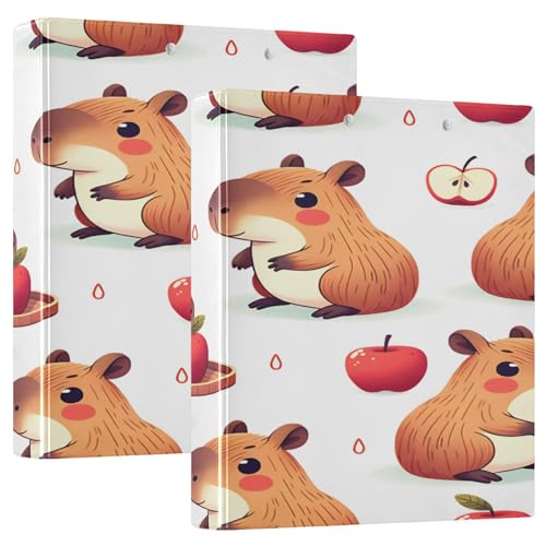 3 Ringbücher Notizbuch Binder Aktenordner Capybara Red Apple für die Dokumentenorganisation zu Hause, in der Schule oder im Büro 3 Ringbücher Notizbuch Binder Aktenordner Capybara Red Apple für die Dokumentenorganisation zu Hause, in der Schule oder im Büro von ISAOA